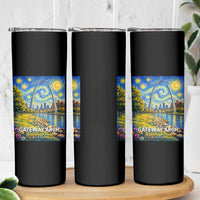 Gateway Arch National Park Van Gogh Style Starry Night Skinny Tumbler St Louis Missouri Travel Souvenir Gift