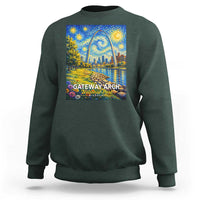 Gateway Arch National Park Van Gogh Style Starry Night Sweatshirt St Louis Missouri Travel Souvenir Gift