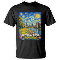 Gateway Arch National Park Van Gogh Style Starry Night T Shirt St Louis Missouri Travel Souvenir Gift