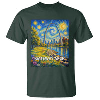 Gateway Arch National Park Van Gogh Style Starry Night T Shirt St Louis Missouri Travel Souvenir Gift
