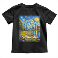 Gateway Arch National Park Van Gogh Style Starry Night Toddler T Shirt St Louis Missouri Travel Souvenir Gift