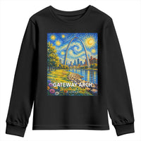 Gateway Arch National Park Van Gogh Style Starry Night Youth Sweatshirt St Louis Missouri Travel Souvenir Gift