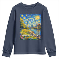 Gateway Arch National Park Van Gogh Style Starry Night Youth Sweatshirt St Louis Missouri Travel Souvenir Gift