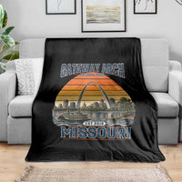 Gateway Arch National Park Throw Blanket Retro St Louis Missouri Travel Souvenir Nature Gift