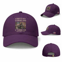 Route Highway 66 Turns 100 I Turn 80 Baseball Cap Vintage 1946 American Freedom Motorcycle Lover 80th Birthday Gift