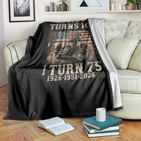 Route Highway 66 Turns 100 I Turn 75 Throw Blanket Vintage 1951 American Freedom Motorcycle Lover 75th Birthday Gift
