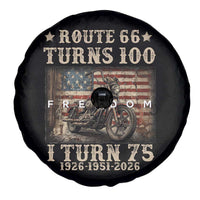 Route Highway 66 Turns 100 I Turn 75 Spare Tire Cover Vintage 1951 American Freedom Motorcycle Lover 75th Birthday Gift