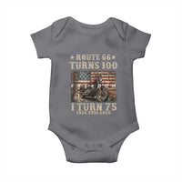 Route Highway 66 Turns 100 I Turn 75 Baby Onesie Vintage 1951 American Freedom Motorcycle Lover 75th Birthday Gift