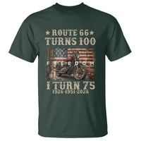 Route Highway 66 Turns 100 I Turn 75 T Shirt Vintage 1951 American Freedom Motorcycle Lover 75th Birthday Gift