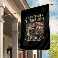 Route Highway 66 Turns 100 I Turn 70 Garden Flag Vintage 1956 American Freedom Motorcycle Lover 70th Birthday Gift
