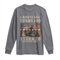 Route Highway 66 Turns 100 I Turn 70 Long Sleeve Shirt Vintage 1956 American Freedom Motorcycle Lover 70th Birthday Gift