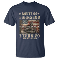 Route Highway 66 Turns 100 I Turn 70 T Shirt Vintage 1956 American Freedom Motorcycle Lover 70th Birthday Gift
