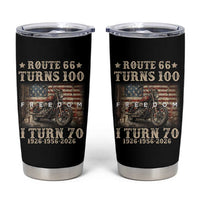 Route Highway 66 Turns 100 I Turn 70 Tumbler Cup Vintage 1956 American Freedom Motorcycle Lover 70th Birthday Gift