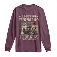 Route Highway 66 Turns 100 I Turn 65 Long Sleeve Shirt Vintage 1961 American Freedom Motorcycle Lover 65th Birthday Gift