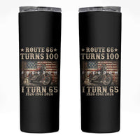 Route Highway 66 Turns 100 I Turn 65 Skinny Tumbler Vintage 1961 American Freedom Motorcycle Lover 65th Birthday Gift