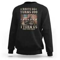 Route Highway 66 Turns 100 I Turn 65 Sweatshirt Vintage 1961 American Freedom Motorcycle Lover 65th Birthday Gift