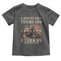 Route Highway 66 Turns 100 I Turn 65 Toddler T Shirt Vintage 1961 American Freedom Motorcycle Lover 65th Birthday Gift