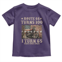 Route Highway 66 Turns 100 I Turn 65 Toddler T Shirt Vintage 1961 American Freedom Motorcycle Lover 65th Birthday Gift