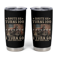 Route Highway 66 Turns 100 I Turn 60 Tumbler Cup Vintage 1966 American Freedom Motorcycle Lover 60th Birthday Gift