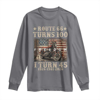 Route Highway 66 Turns 100 I Turn 45 Long Sleeve Shirt Vintage 1981 American Freedom Motorcycle Lover 45th Birthday Gift