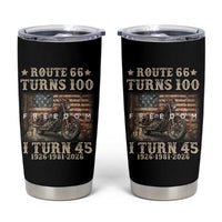 Route Highway 66 Turns 100 I Turn 45 Tumbler Cup Vintage 1981 American Freedom Motorcycle Lover 45th Birthday Gift