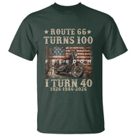 Route Highway 66 Turns 100 I Turn 40 T Shirt Vintage 1986 American Freedom Motorcycle Lover 40th Birthday Gift