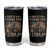 Route Highway 66 Turns 100 I Turn 40 Tumbler Cup Vintage 1986 American Freedom Motorcycle Lover 40th Birthday Gift