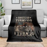 Route Highway 66 Turns 100 I Turn 35 Throw Blanket Vintage 1991 American Freedom Motorcycle Lover 35th Birthday Gift