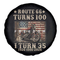 Route Highway 66 Turns 100 I Turn 35 Spare Tire Cover Vintage 1991 American Freedom Motorcycle Lover 35th Birthday Gift