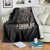 Route Highway 66 Turns 100 I Turn 80 Throw Blanket Vintage 1946 American Classic V-Twin Motorcycle Lover 80th Birthday Gift