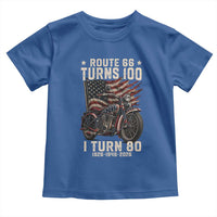 Route Highway 66 Turns 100 I Turn 80 Toddler T Shirt Vintage 1946 American Classic V-Twin Motorcycle Lover 80th Birthday Gift