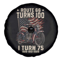 Route Highway 66 Turns 100 I Turn 75 Spare Tire Cover Vintage 1951 American Classic V-Twin Motorcycle Lover 75th Birthday Gift