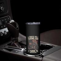 Route Highway 66 Turns 100 I Turn 75 Skinny Tumbler Vintage 1951 American Classic V-Twin Motorcycle Lover 75th Birthday Gift