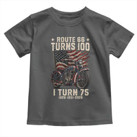 Route Highway 66 Turns 100 I Turn 75 Toddler T Shirt Vintage 1951 American Classic V-Twin Motorcycle Lover 75th Birthday Gift