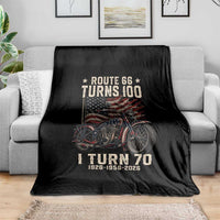 Route Highway 66 Turns 100 I Turn 70 Throw Blanket Vintage 1956 American Classic V-Twin Motorcycle Lover 70th Birthday Gift