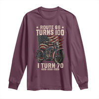 Route Highway 66 Turns 100 I Turn 70 Long Sleeve Shirt Vintage 1956 American Classic V-Twin Motorcycle Lover 70th Birthday Gift