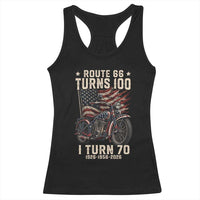 Route Highway 66 Turns 100 I Turn 70 Racerback Tank Top Vintage 1956 American Classic V-Twin Motorcycle Lover 70th Birthday Gift