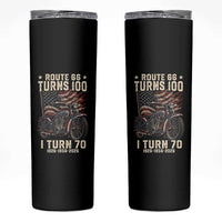 Route Highway 66 Turns 100 I Turn 70 Skinny Tumbler Vintage 1956 American Classic V-Twin Motorcycle Lover 70th Birthday Gift