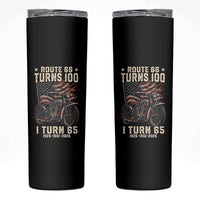 Route Highway 66 Turns 100 I Turn 65 Skinny Tumbler Vintage 1961 American Classic V-Twin Motorcycle Lover 65th Birthday Gift