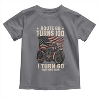 Route Highway 66 Turns 100 I Turn 60 Toddler T Shirt Vintage 1966 American Classic V-Twin Motorcycle Lover 60th Birthday Gift