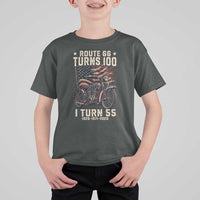Route Highway 66 Turns 100 I Turn 55 T Shirt For Kid Vintage 1971 American Classic V-Twin Motorcycle Lover 55th Birthday Gift