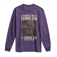 Route Highway 66 Turns 100 I Turn 55 Long Sleeve Shirt Vintage 1971 American Classic V-Twin Motorcycle Lover 55th Birthday Gift