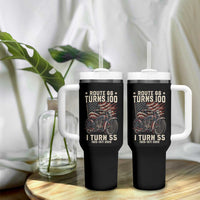 Route Highway 66 Turns 100 I Turn 55 Tumbler With Handle Vintage 1971 American Classic V-Twin Motorcycle Lover 55th Birthday Gift