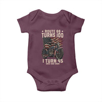 Route Highway 66 Turns 100 I Turn 45 Baby Onesie Vintage 1981 American Classic V-Twin Motorcycle Lover 45th Birthday Gift