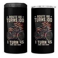 Route Highway 66 Turns 100 I Turn 45 4 in 1 Can Cooler Tumbler Vintage 1981 American Classic V-Twin Motorcycle Lover 45th Birthday Gift