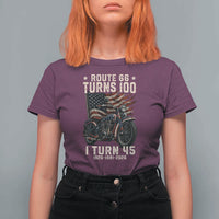Route Highway 66 Turns 100 I Turn 45 T Shirt For Women Vintage 1981 American Classic V-Twin Motorcycle Lover 45th Birthday Gift