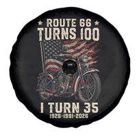 Route Highway 66 Turns 100 I Turn 35 Spare Tire Cover Vintage 1991 American Clasic V-Twin Motorcycle Lover 35th Birthday Gift