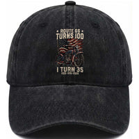 Route Highway 66 Turns 100 I Turn 35 Washed Cotton Baseball Cap Vintage 1991 American Clasic V-Twin Motorcycle Lover 35th Birthday Gift