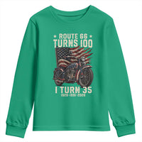 Route Highway 66 Turns 100 I Turn 35 Youth Sweatshirt Vintage 1991 American Clasic V-Twin Motorcycle Lover 35th Birthday Gift