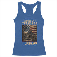 Route Highway 66 Turns 100 I Turn 80 Racerback Tank Top Vintage 1946 American Motorcycle Lover 80th Birthday Gift